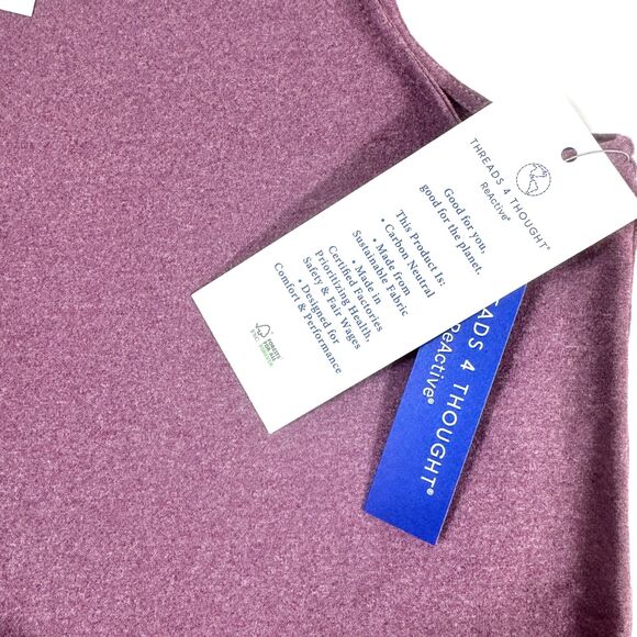 NWT Threads 4 Thought Women's Fatima Asymmetrical Luxe Jersey Tank Small Purple - Picture 9 of 11